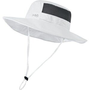 Unisex White 100% Nylon Wide Brim Mesh Vent With Chin Strap Classic Cowboy Hat